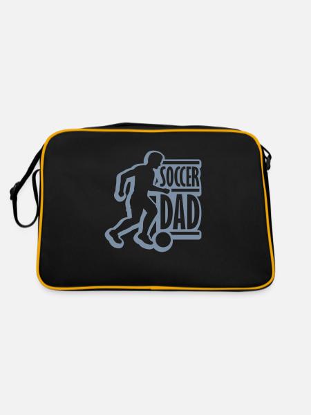 Soccer Dad Gewinner Logo - Retro Tasche - Schwarz/Gold - Hinten