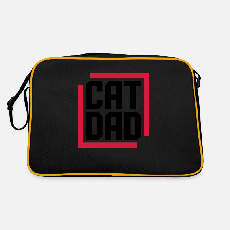 Conception du logo Cat Dad Sac Retro