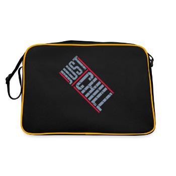 Just Chill Text Logo - Retro Tasche - Schwarz/Gold - Hinten