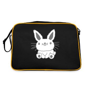 Petit lapin kawaii assis - Sac Retro - noir/or - Dos