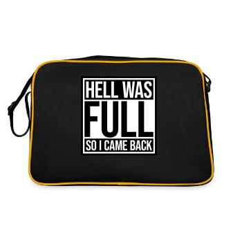hell was full Zitat - Retro Tasche - Schwarz/Gold - Hinten
