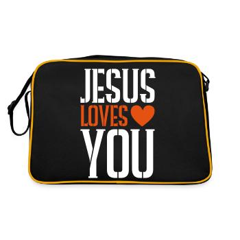 Jésus t’aime - Sac Retro - noir/or - Dos