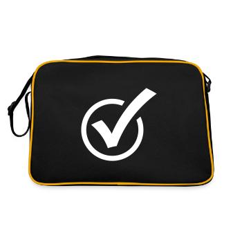 ja nein ankreuzen häkchen - Retro Tasche - Schwarz/Gold - Hinten