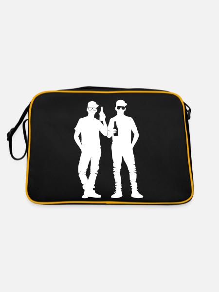 Team Party Gruppe Feiern Jga - Retro Tasche - Schwarz/Gold - Hinten