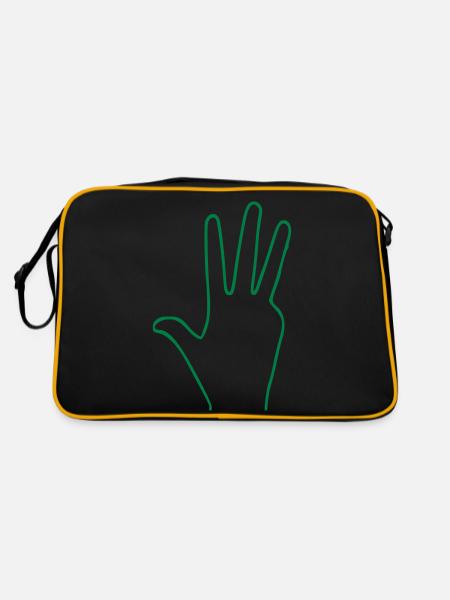 Hand Finger 4 - Retro Tasche - Schwarz/Gold - Hinten