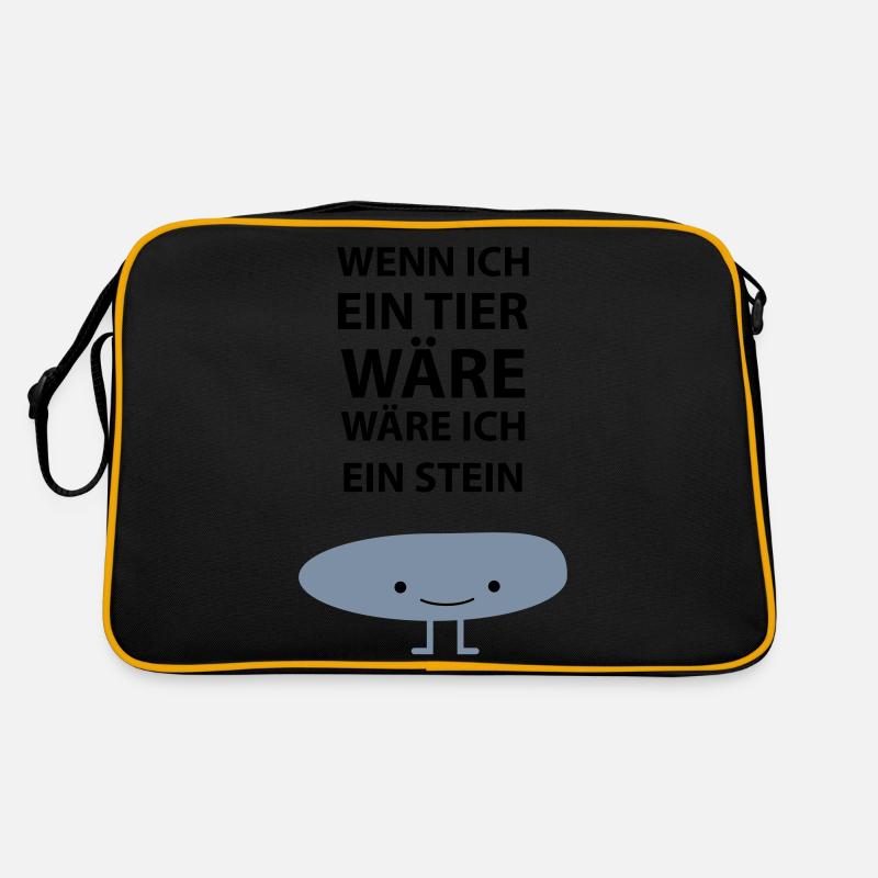 Sei ein Stein! - Retro Tasche - Schwarz/Gold