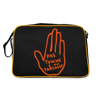 touche pas tarlouze gay provocateur humour - Sac Retro - noir/or - Dos