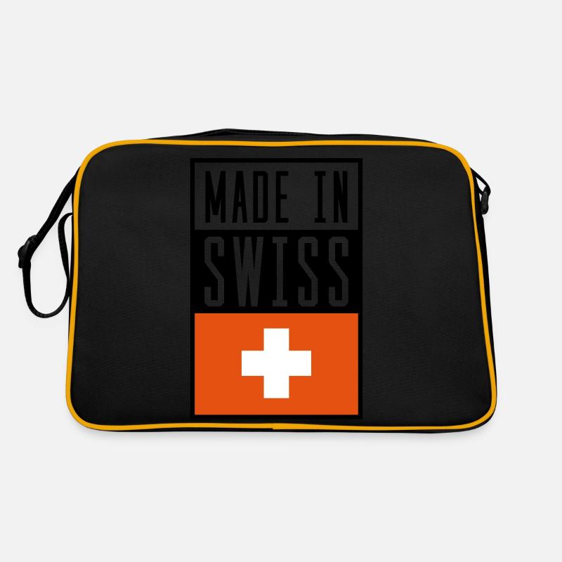 swiss made in - Retro Tasche - Schwarz/Gold