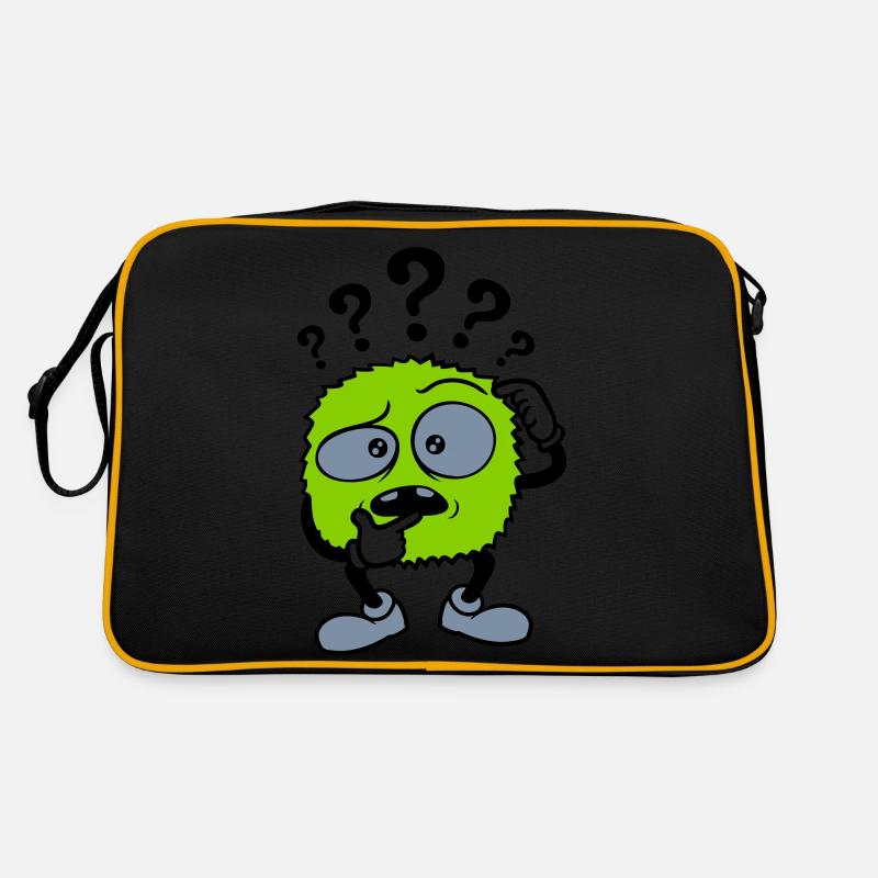 Question mark skeptical face comic Retro Bag