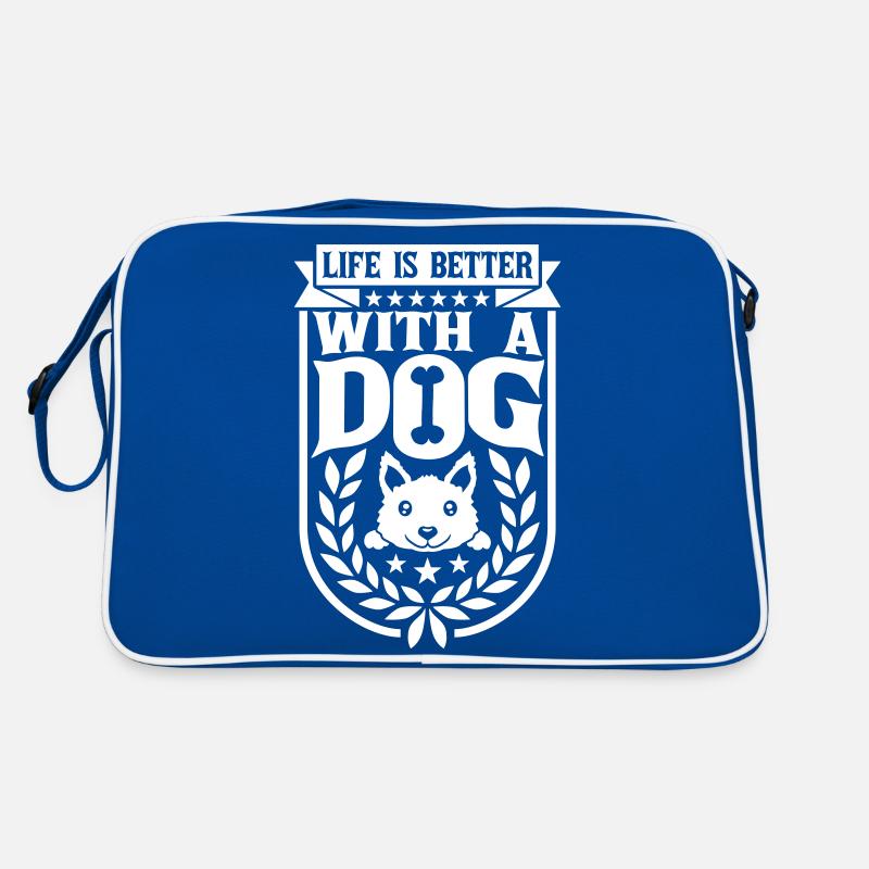 better with a dog Retro Tasche