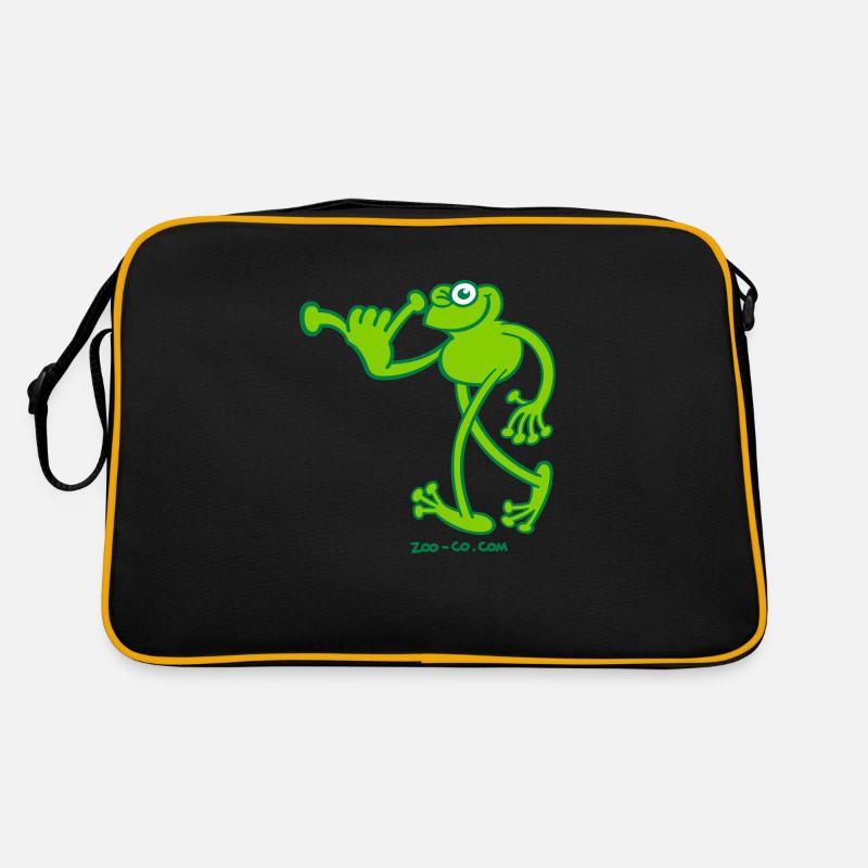 Hawaii-Frosch - Retro Tasche - Schwarz/Gold