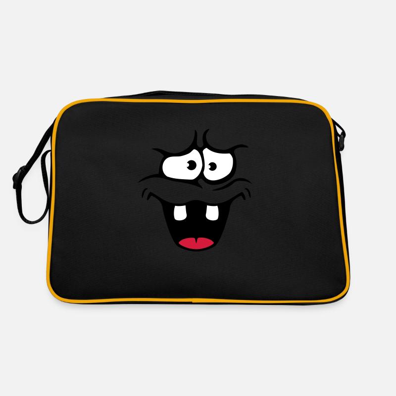 Unsicheres Ängstliches Comic Cartoon Gesicht Retro Tasche