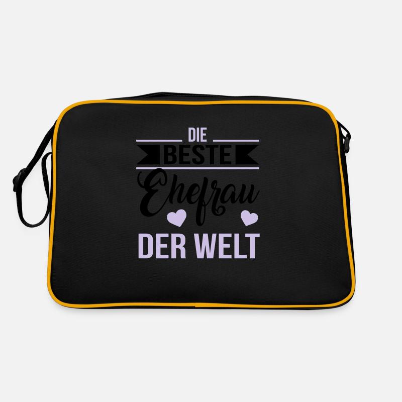 Die beste Ehefrau der Welt - Retro Tasche - Schwarz/Gold