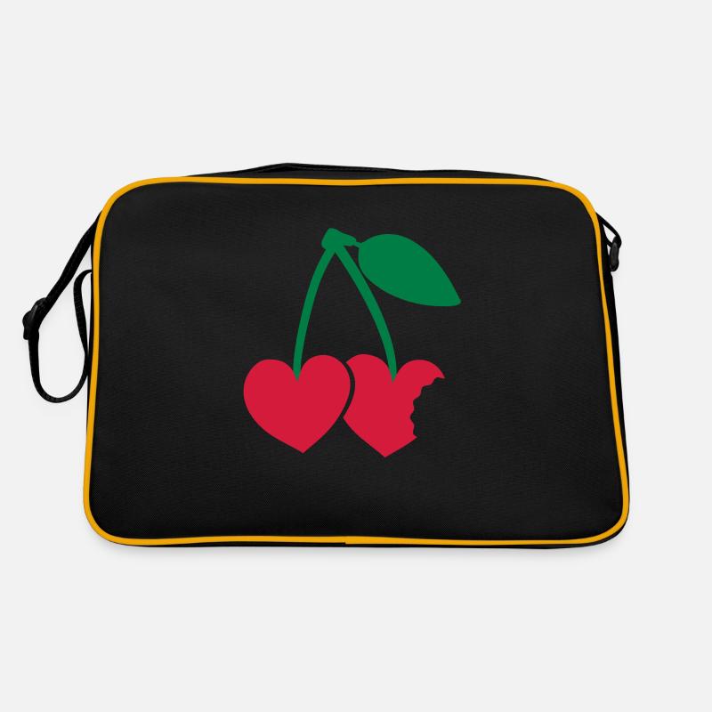 kirschen - Retro Tasche - Schwarz/Gold