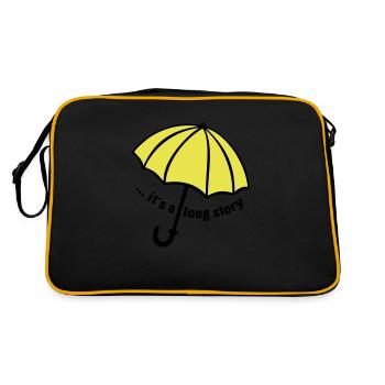 it's a long story / Regenschirm - Retro Tasche - Schwarz/Gold - Hinten