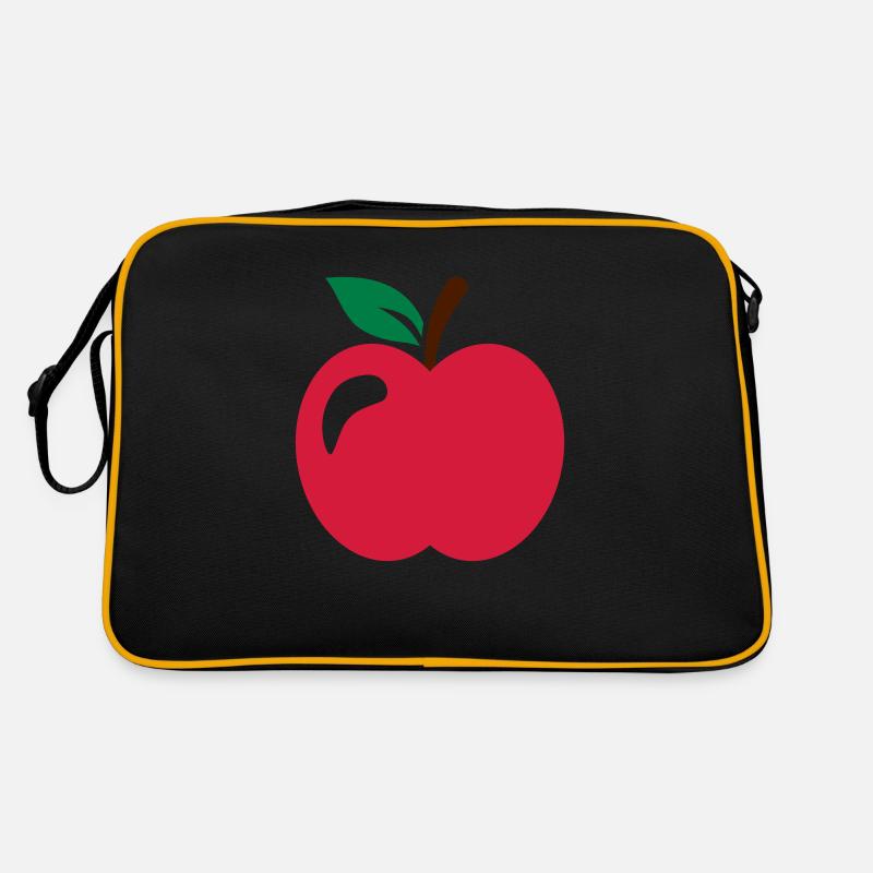 Apfel - Retro Tasche - Schwarz/Gold