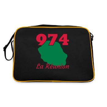 Réunion / 974 / Réunionnais / Réunionnaise - Sac Retro - noir/or - Dos