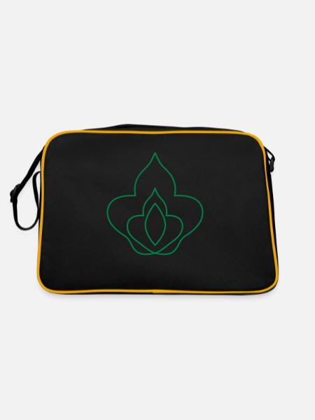 lady flower bloom - Retro Bag - black/gold - Back