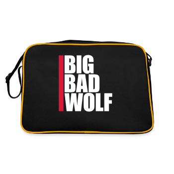 big bad wolf quote - Retro Bag - black/gold - Back