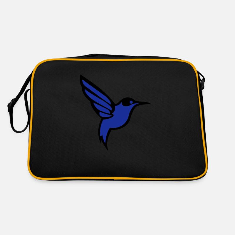 kolibri vogel - Retro Tasche - Schwarz/Gold