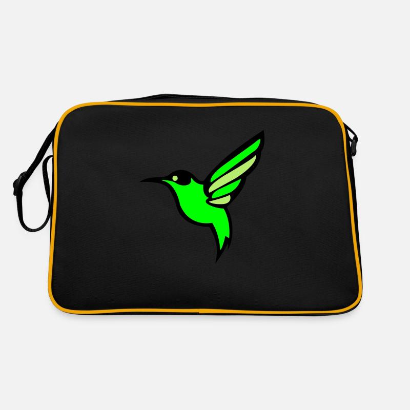 Silhouette d'oiseau colibri Sac Retro