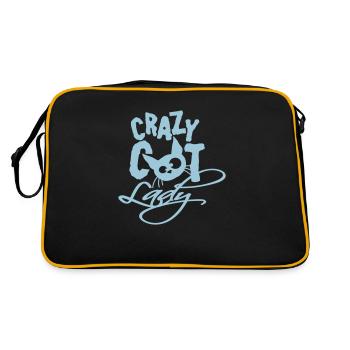 Chat fou Dame Texte Folle Femme Chats Amour - Sac Retro - noir/or - Dos