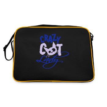 Chat fou Dame Texte Folle Femme Chats Amour - Sac Retro - noir/or - Dos