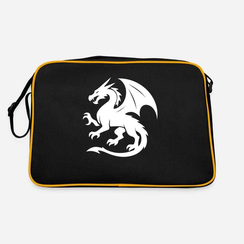 Drache (weiß) Retro Tasche