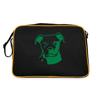 pitbull_head_front - Retro Bag - black/gold - Back
