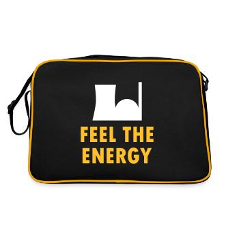 Feel the energy (Atomkraftwerk) - Retro Tasche - Schwarz/Gold - Hinten