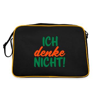 Ich denke nicht - Retro Tasche - Schwarz/Gold - Hinten