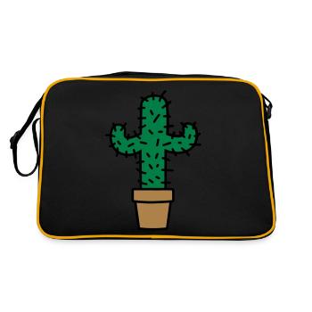 Cactus cactus gift idea gift idea - Retro Bag - black/gold - Back