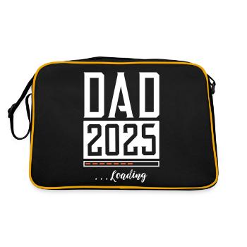 Dad 2025 Papa Loading Spruch - Retro Tasche - Schwarz/Gold - Hinten