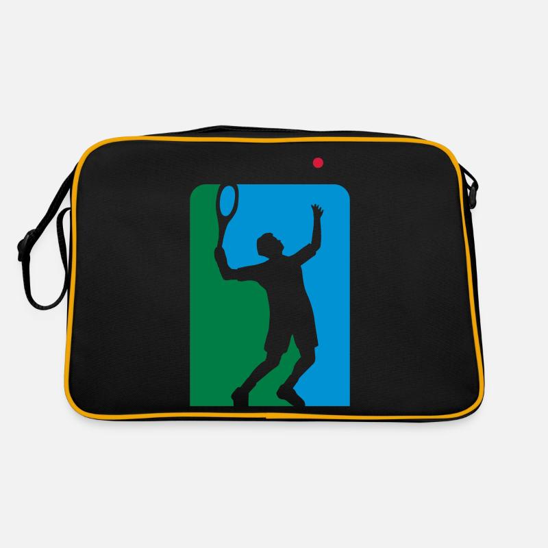 tennis_0809_3c - Retro Tasche - Schwarz/Gold