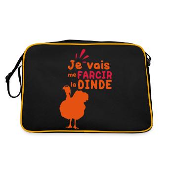Je vais me farcir la dinde - Sac Retro - noir/or - Dos