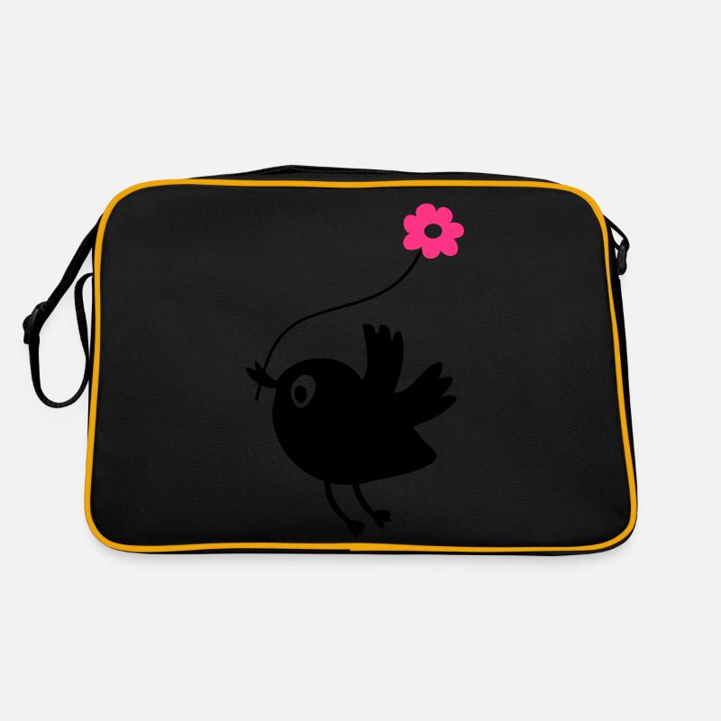 Flying bird hold flower Retro Bag