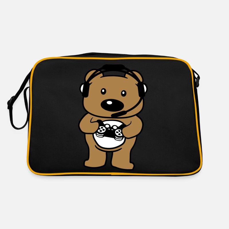 teddy gamer nerd controller console play games Retro Bag