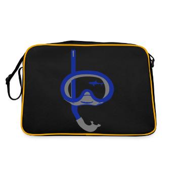 Snorkeling, diving, snorkeling mask and shark - Retro Bag - black/gold - Back