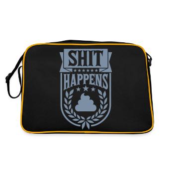 Citation Merde arrive couronne de laurier - Sac Retro - noir/or - Dos