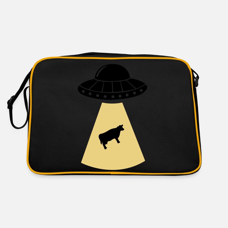 ufo kuh - Retro Tasche - Schwarz/Gold