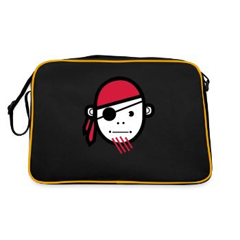 Piraten - Retro Tasche - Schwarz/Gold - Hinten