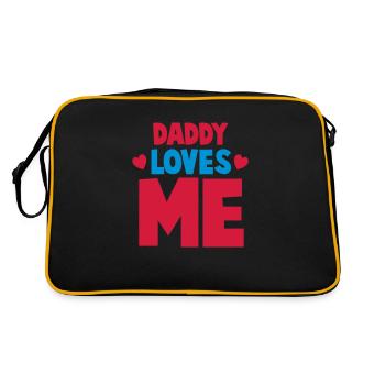 DADDY loves me! with cute little love hearts - Retro Bag - black/gold - Back