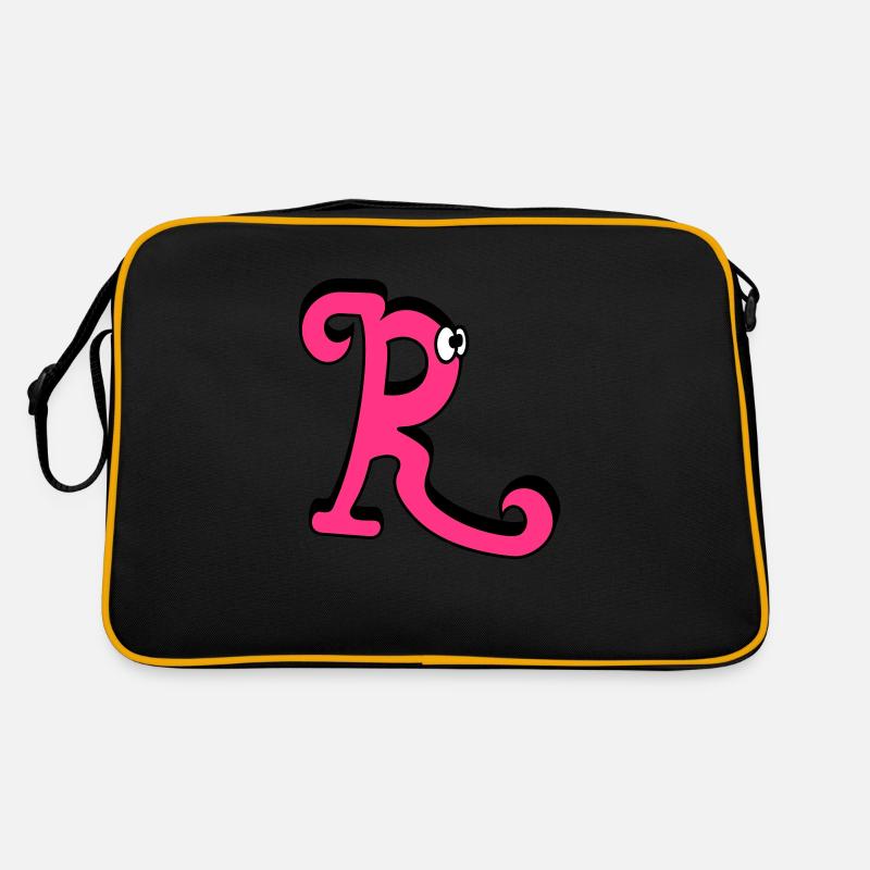 Inititiale. Lettre R / lettre R (3c) - Sac Retro - noir/or