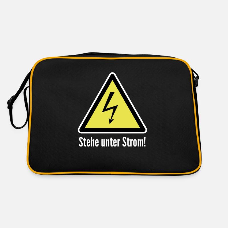 Vorsicht: Stehe unter Strom! Retro Tasche