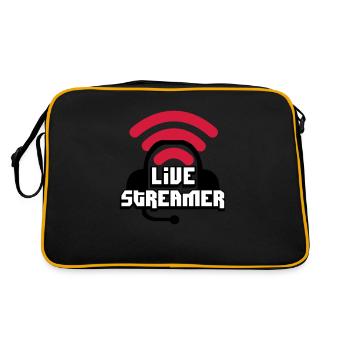 Live Streamer - Retro Tasche - Schwarz/Gold - Hinten