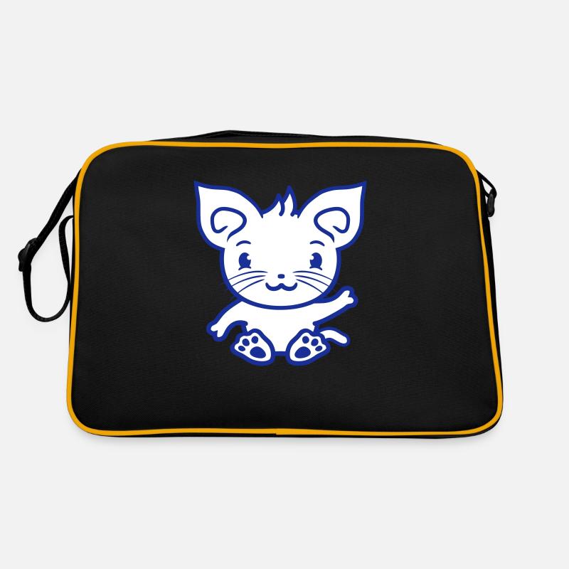 chat mignon agitant heureux souriant chaton amusant Sac Retro