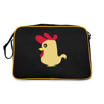 Hahn - Retro Tasche - Schwarz/Gold - Hinten