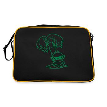 Duck Small Cute Bird Sunglasses Funny Palm Tree - Retro Bag - black/gold - Back