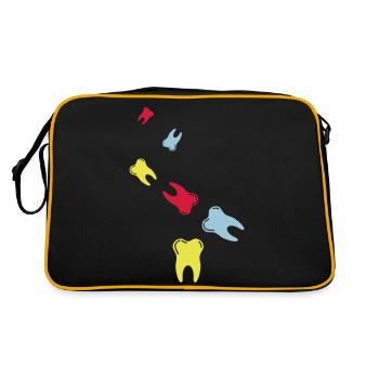 Tooth icon symbol - Retro Bag - black/gold - Back