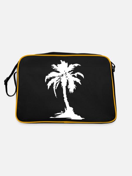 Symbole de la silhouette de Palm Island - Sac Retro - noir/or - Dos